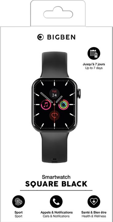 Produktbild Bigben SMARTWATCHSQUAREBKBK Smartwatch (nur WLAN)