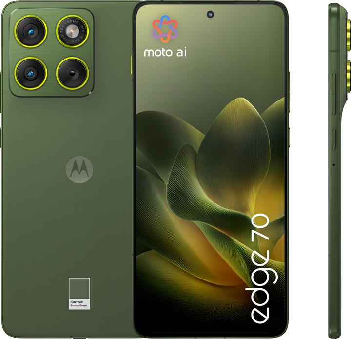 Actual product image Motorola edge 70 (512 GB, Green, Pantone Bronze Green, 6.70", Dual SIM, 5G)
