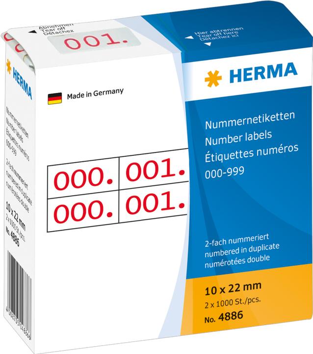 Produktbild HERMA Nummernetiketten