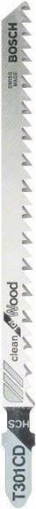 Image du produit Bosch Professional Zubehör Lame de scie sauteuse T 301 CD Clean for Wood, pack de 5