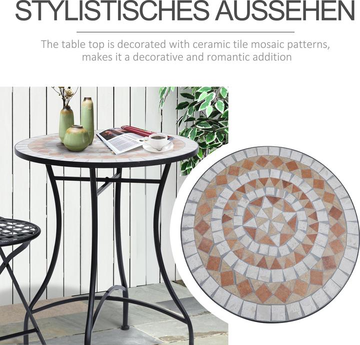 Actual product image Outsunny Runder Mosaiktisch (60 cm)