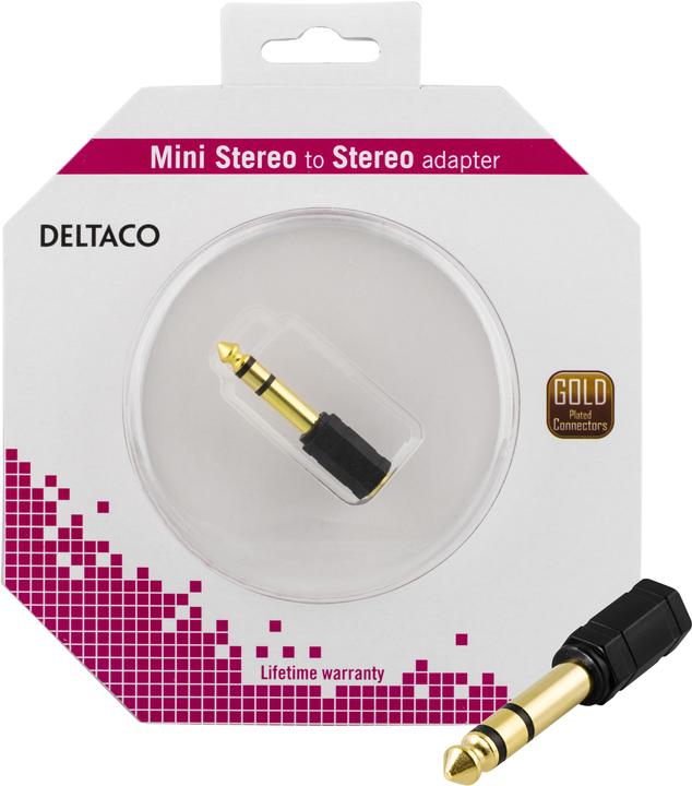 Actual product image Deltaco multimedia adapter 6.3mm ha - 3.5mm stereo ho