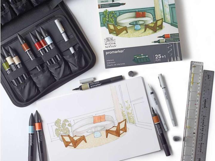 Actual product image Winsor & Newton Promarker set, Interiors wallet 25+1pcs (25x)