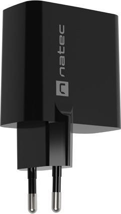 Produktbild Genesis Ladowarka sieciowa Natec Ribera Gan 1x USB-A + 1x USB-C 45W czarna (45 W, 2 Ports)