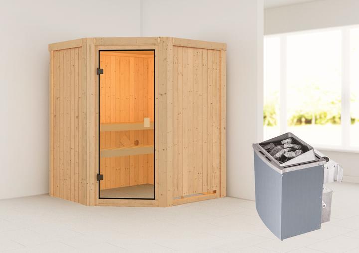 Image du produit Woodfeeling Sauna Faurin accès d'angle (4,5 kW de contrôle interne)