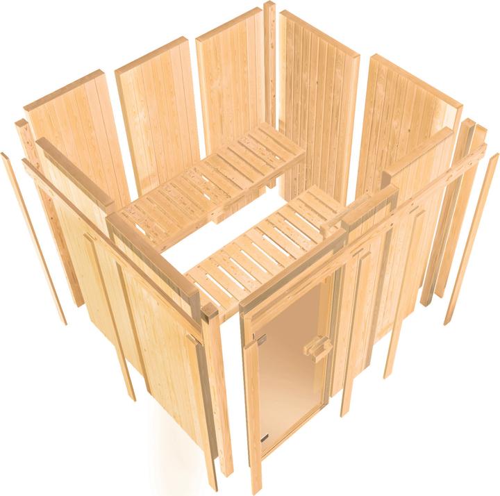 Image du produit Woodfeeling Sauna Faurin accès d'angle (4,5 kW de contrôle interne)