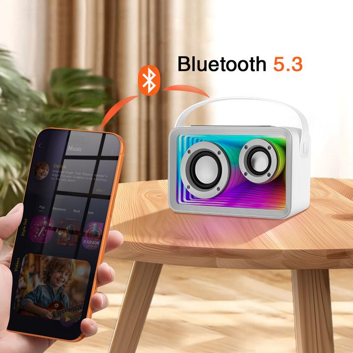 Produktbild Avizar Kinder Karaoke Lautsprecher 2 Mikro LED