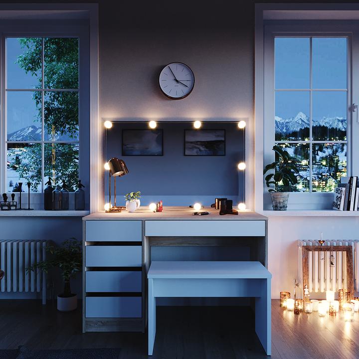 Actual product image Vicco Sherry with LED lighting and bench (120 x 55 x 75 cm)