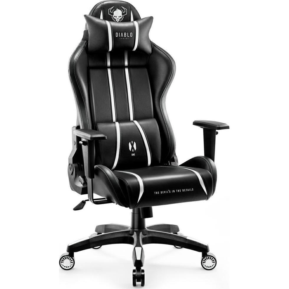 Diablo Gaming stoel X-One 2.0 Gaming Chair Normaal, Zwart-wit, Gaming stoel, Zwart, Wit