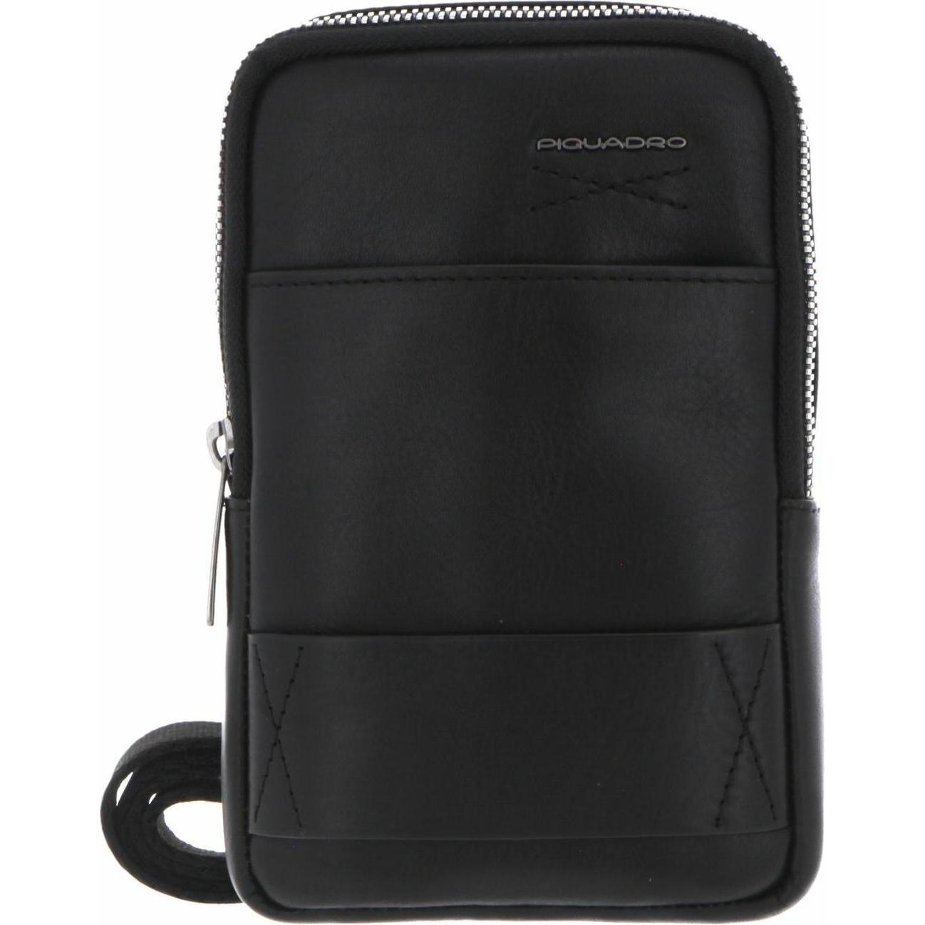 Piquadro, Herren, Handtasche, Obidos, Leather Crossbody Bag, Black, For Men, Schwarz