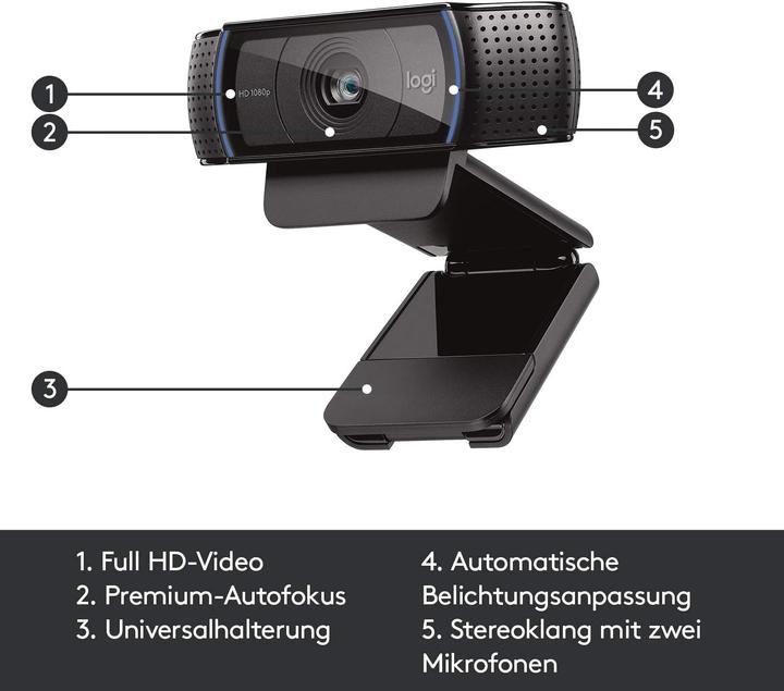 Produktbild Logitech HD Pro Webcam C920 mit Autofokus