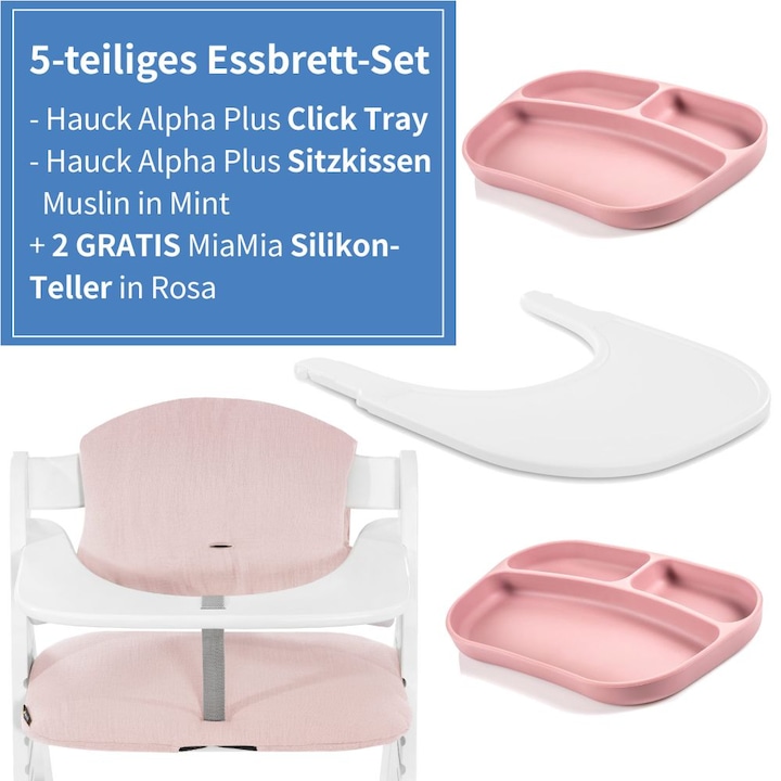Produktbild Hauck Hochstuhl-Zubehör 5-tlg. Essbrett-Set für Alpha Plus - Click Tray +