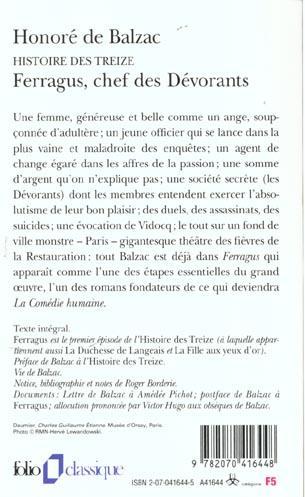 Actual product image Ferragus, chef des Dévorants (French, Honoré de Balzac, 2001)