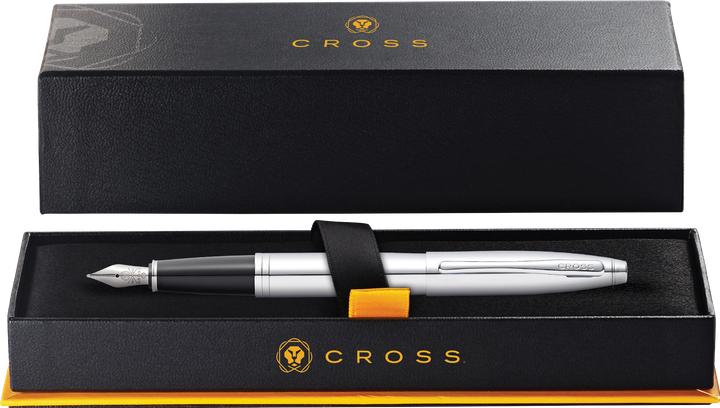 Image du produit Cross Stylo Plume Calais Chrome Brillant M Coffret Cadeau (Chromage, 1 x)
