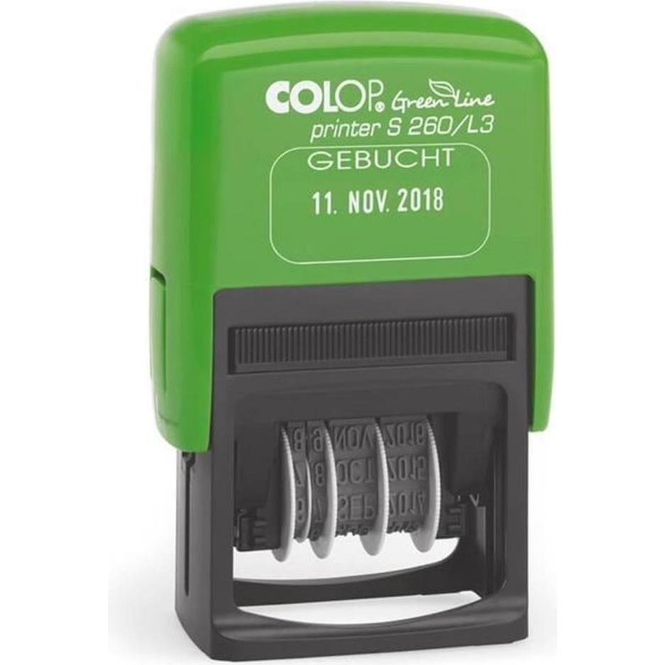 Colop, Stempel, Datumsstempel selbstfärbend S260 Abmessung der Stempelfläche: 45 x 24 mm Schreibfarbe des Stempel...