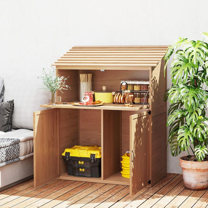 Produktbild Outsunny Gartenschrank Tannenholz Braun