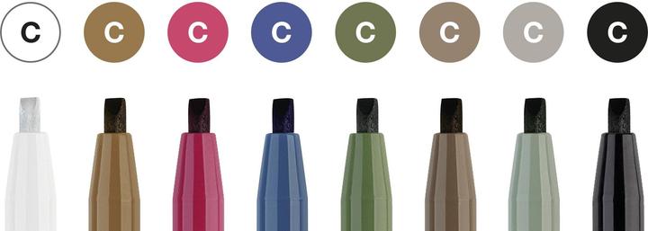 Produktbild Faber-Castell Tuschestifte Pitt Artist Pen Calligraphy 8 Farben (Gelb, Silber, Pink, Schwarz, Braun, Grün, Weiss, 8 x)