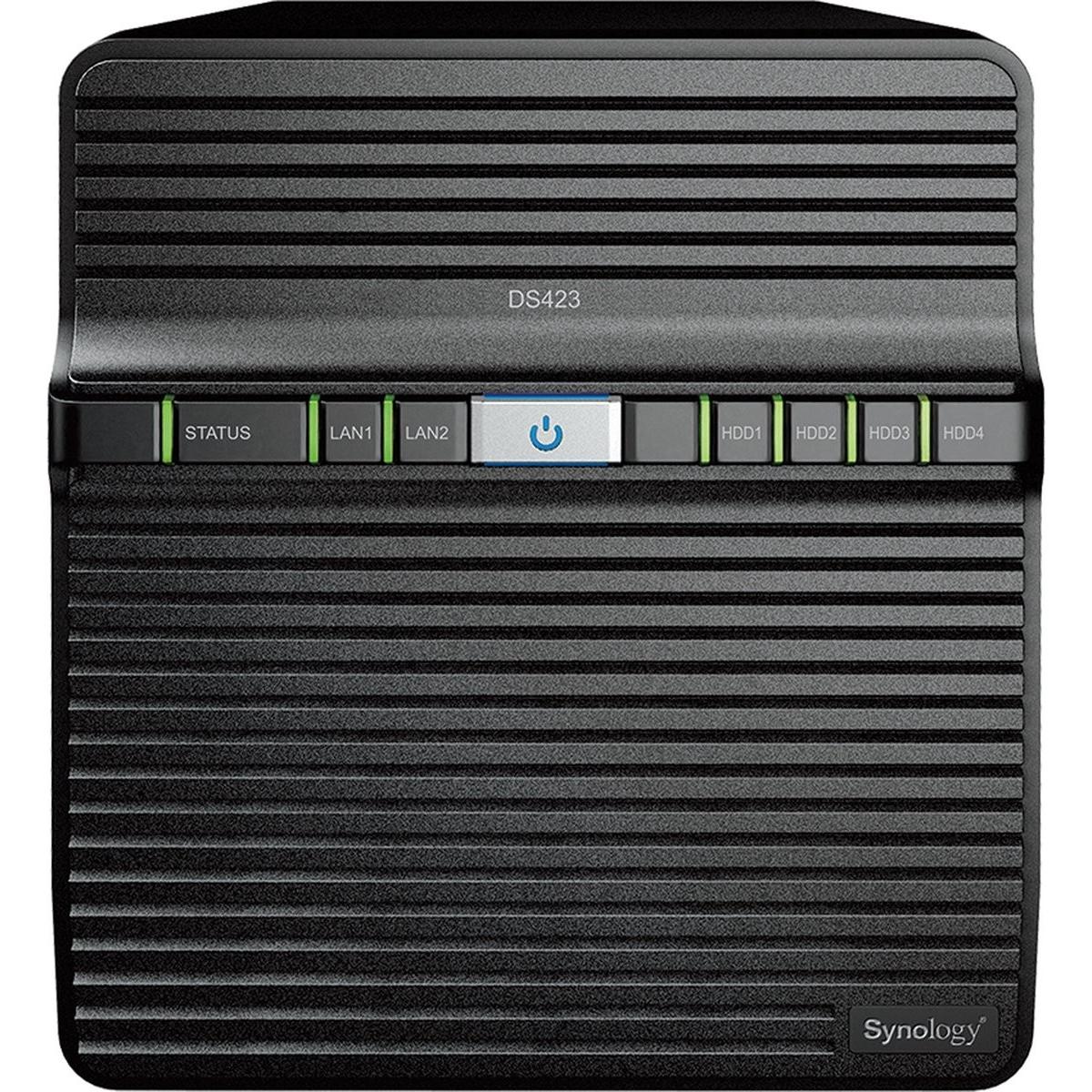 Synology DS423 Red 16TB (4x 4TB) (DS423+) (4 x 4 TB, WD Red), NAS, Schwarz