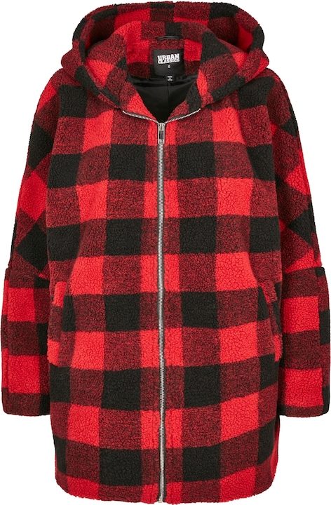 Actual product image Urban Classics Ladies Hooded Oversized Check Sherpa Jacket (S)