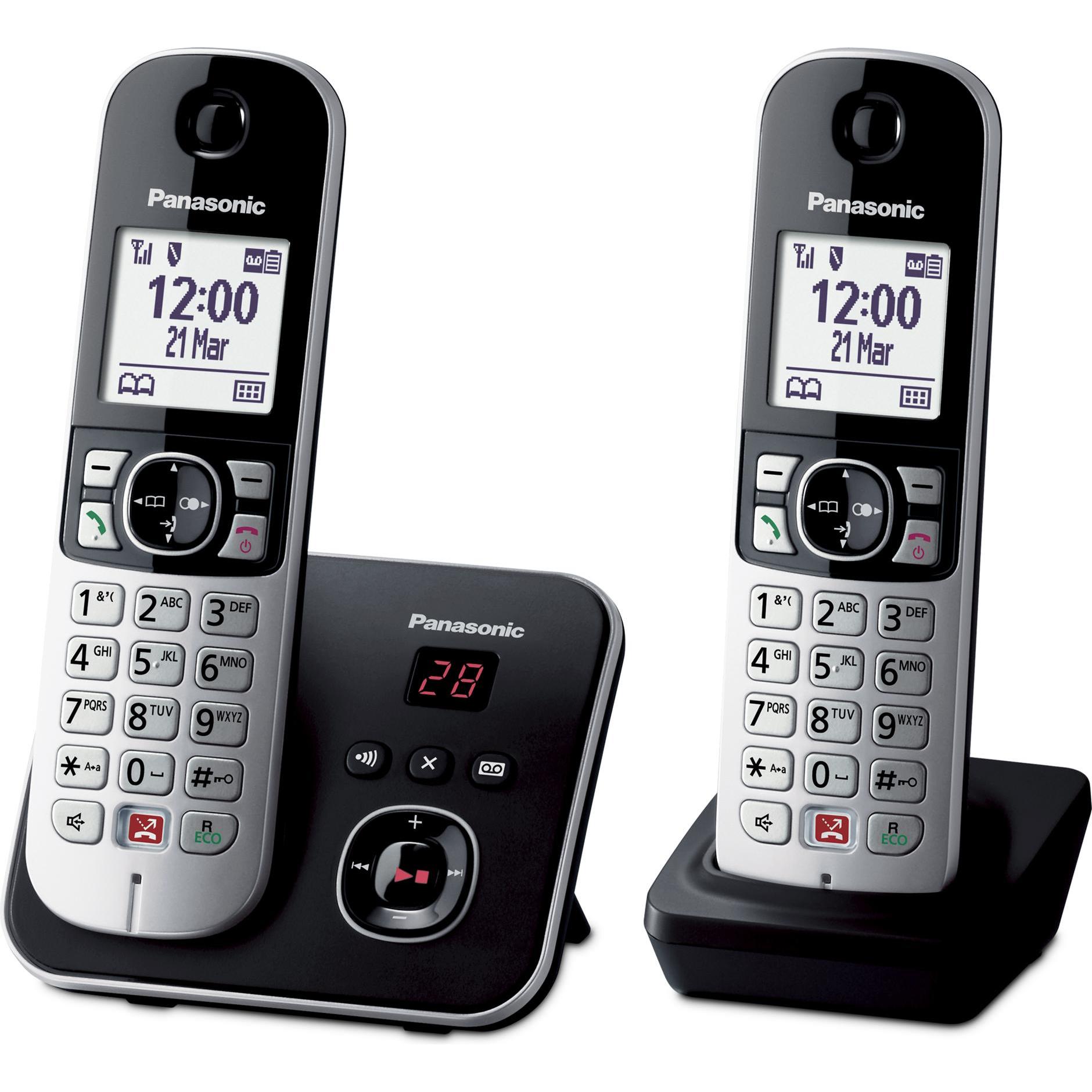 Panasonic KX-TG6862JTB, Telefon, Silber, Schwarz