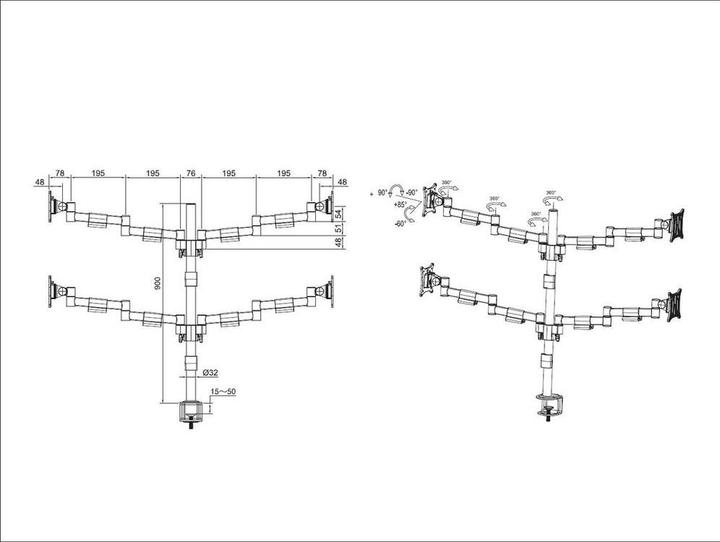 Image du produit Multibrackets Table mount Officeline Quad (Tables, 30", 8 kg)