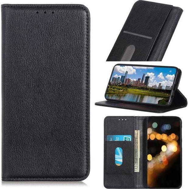 Thumbnail - MU Classic Litchi V Leder Bookcover Series (Huawei P40), Smartphone Hülle, Schwarz