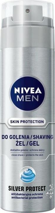 NIVEA Men Skin Protection żel do golenia Silver Protect 200ml (200 ml, Shaving gel)