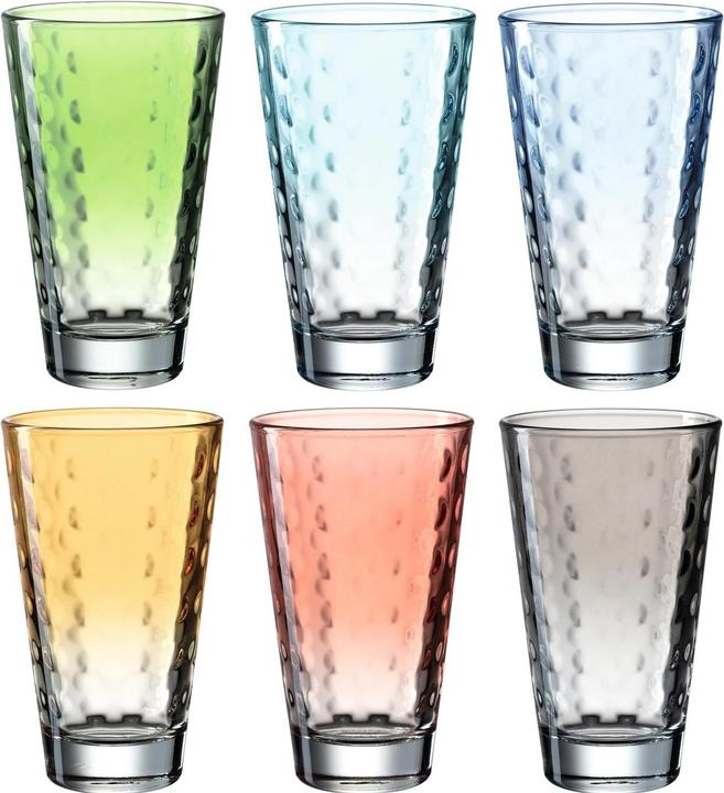 Immagine prodotto Leonardo Bicchiere da bere Optic Pastel 300 ml, 6 pezzi, Multicolore (0.30 l, 6 x)