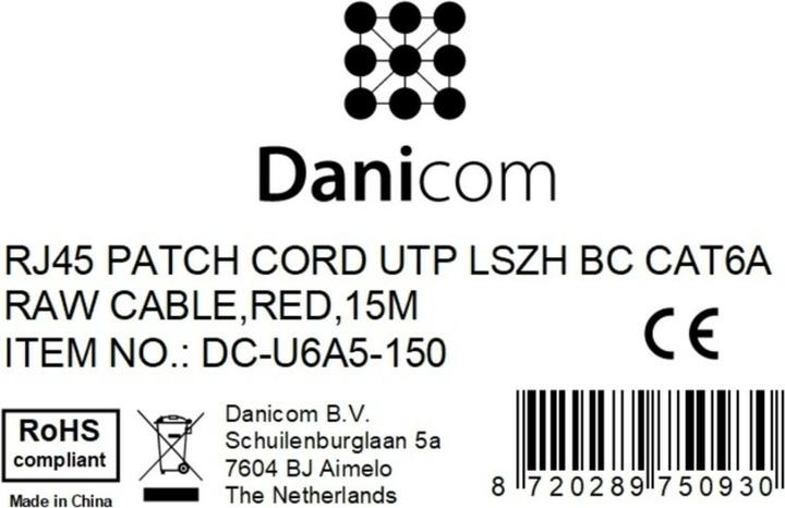 Produktbild Dsit CAT6a Netzwerkkabel 100% Kupfer (U/UTP, CAT6a, 15 m)