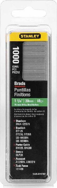 Actual product image Stanley 30MM/5/8 COUNTERSUNK NAIL TYPE J-18GA
