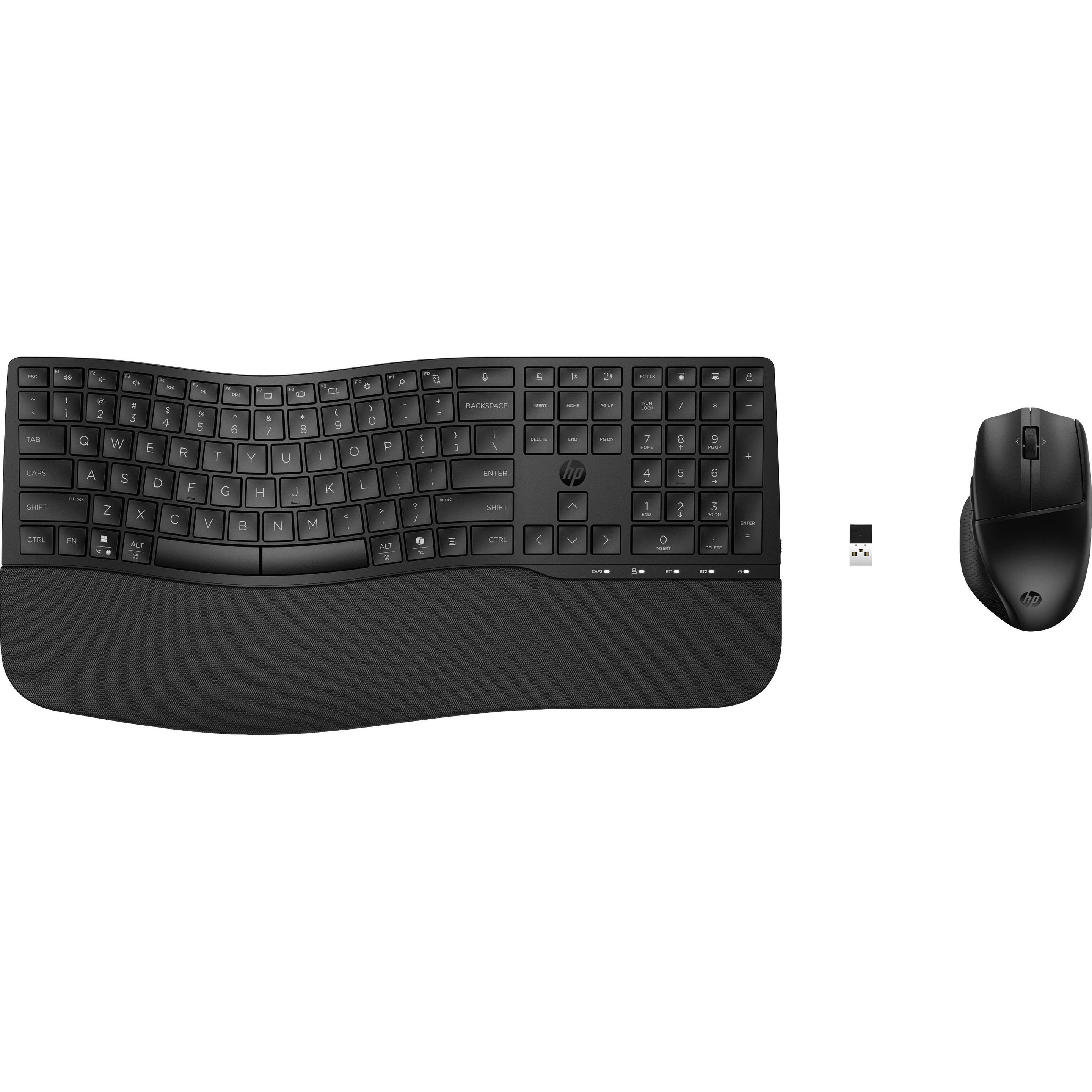 HP 680 Comfort Dual-Mode Keyboard and Mouse Combo-GR (P) (DE, Kabellos), Tastatur, Schwarz