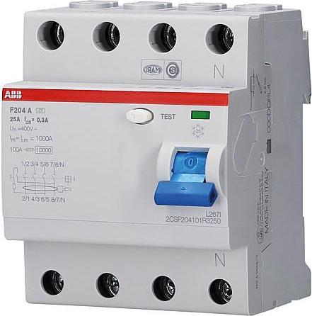 Actual product image ABB RCD, F 204, 4 POLE