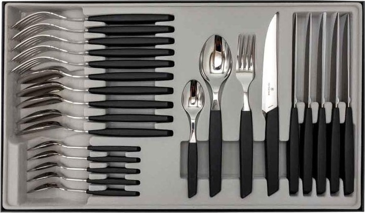 Productafbeelding Victorinox Bestekset Swiss Modern 24-delig, zwart (24 Stuk, Bestekset)