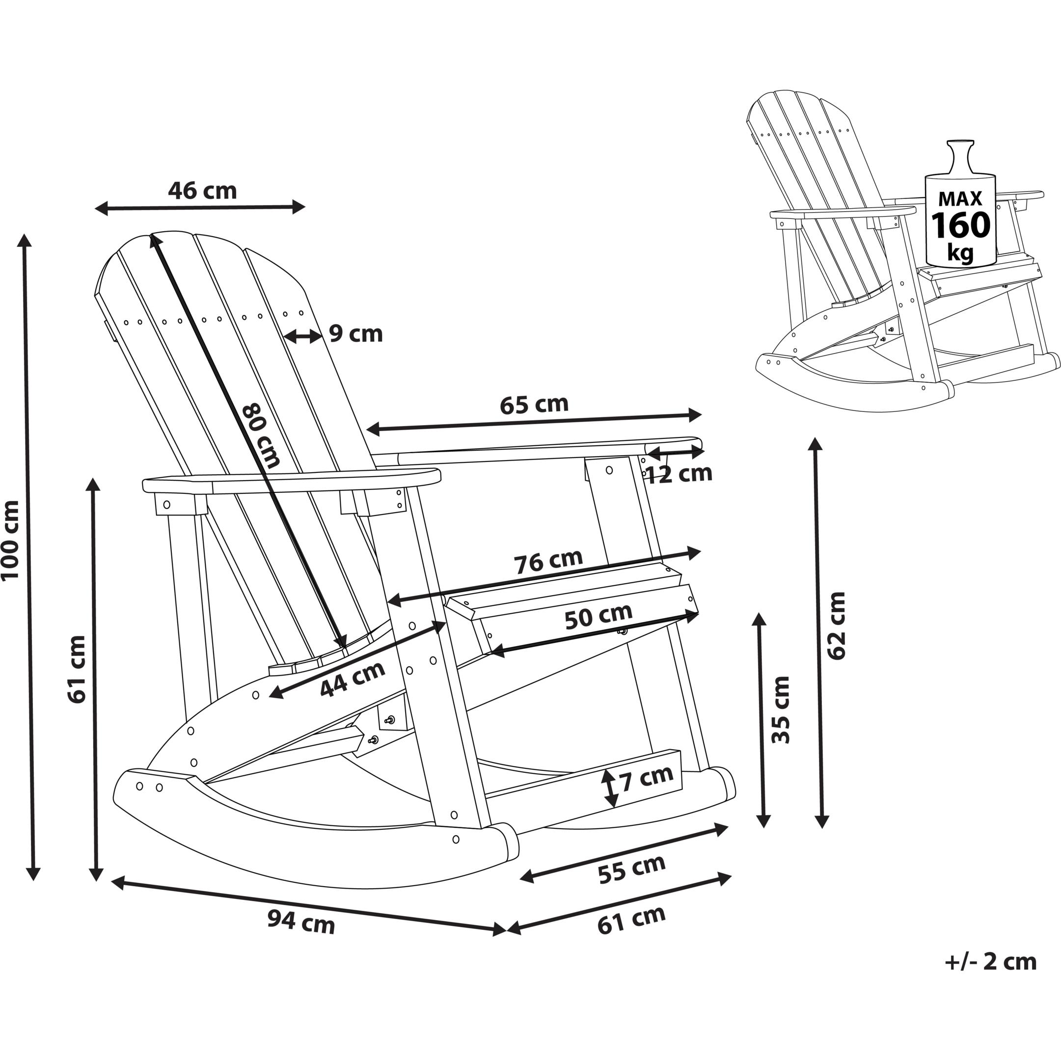 Thumbnail - Beliani, Gartenstühle, Adirondack