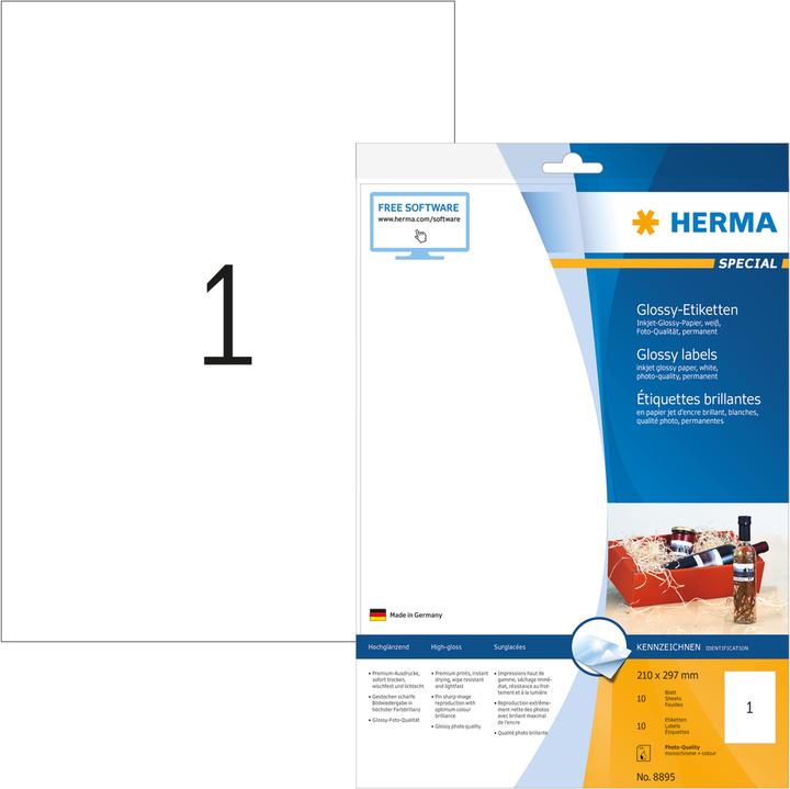 Actual product image HERMA High gloss labels A4