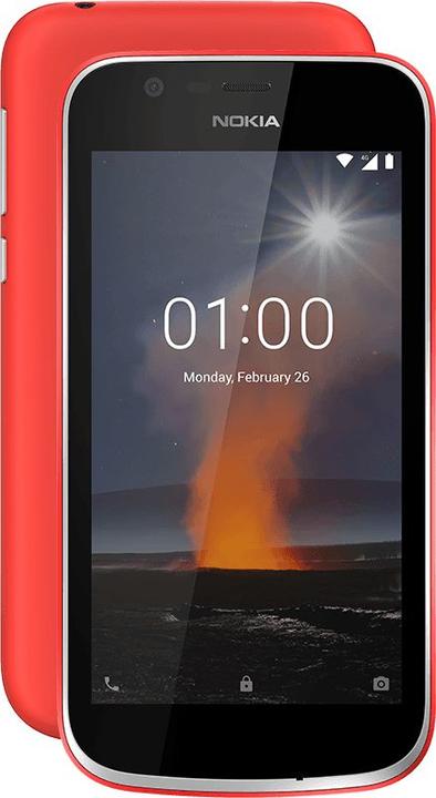 Nokia 1 (8 GB, Warm Red, 4.50", Hybrid Dual SIM, 4G)