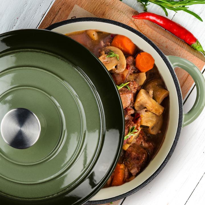 Produktbild alpina Casserole enam cast iron Green (24 cm, Bräter + Schmortopf, Gusseisen)