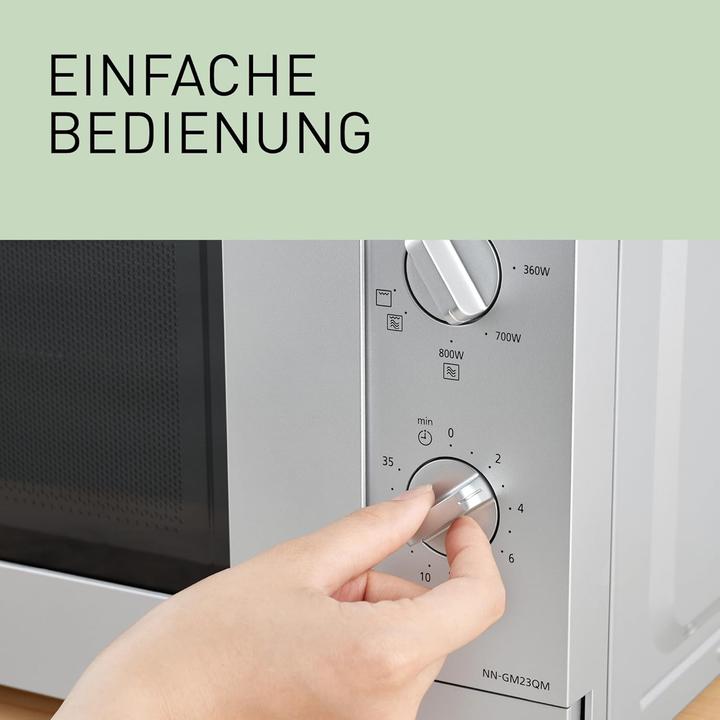 Actual product image Panasonic Grill Microwave with Glass Tray & Rack, 800W, 1000W Grill, Defrost, Quick 30, Timer (20 l)