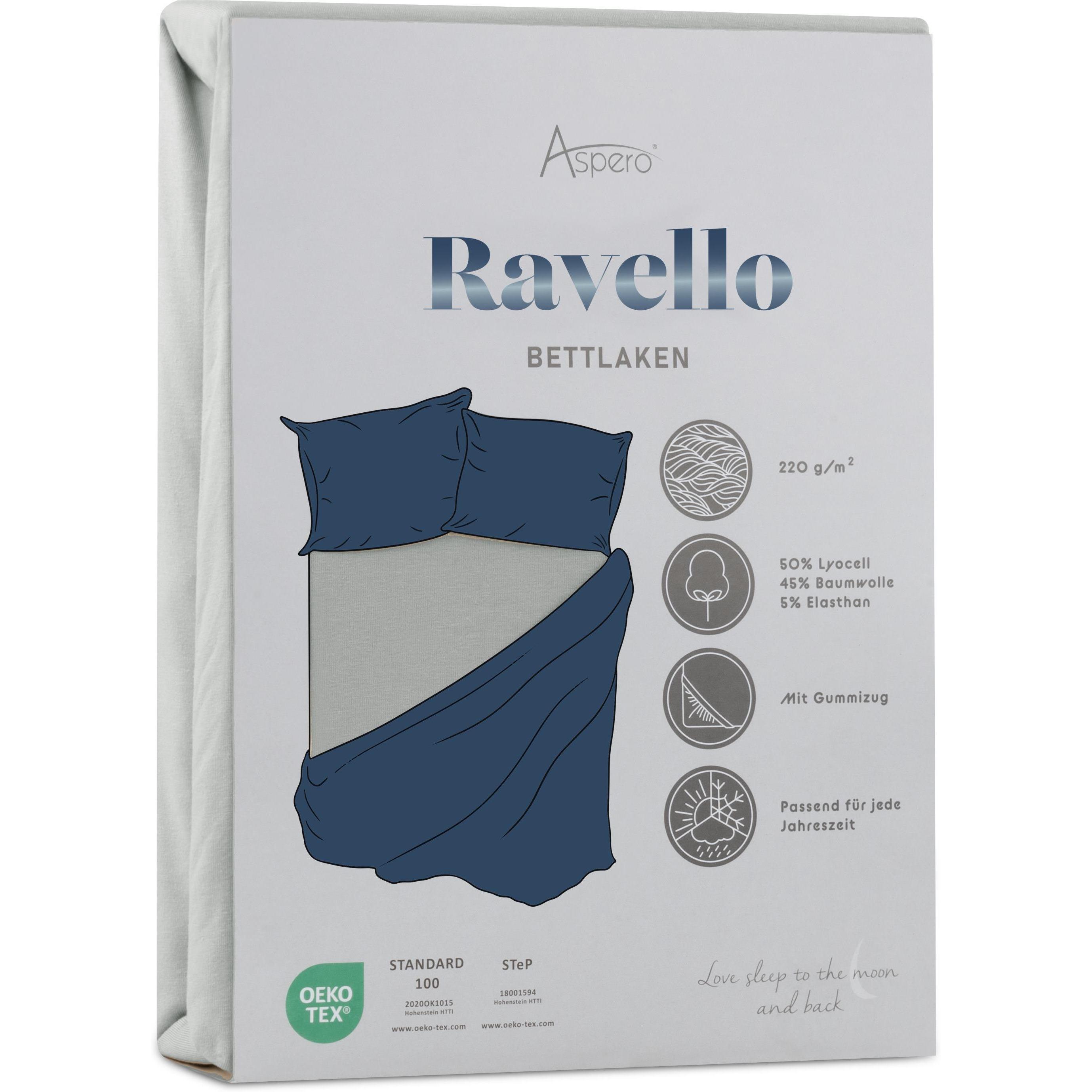 Aspero, Fixleintuch, Spannbettlaken Ravello - 9407 (200-220 x 220-240 cm)