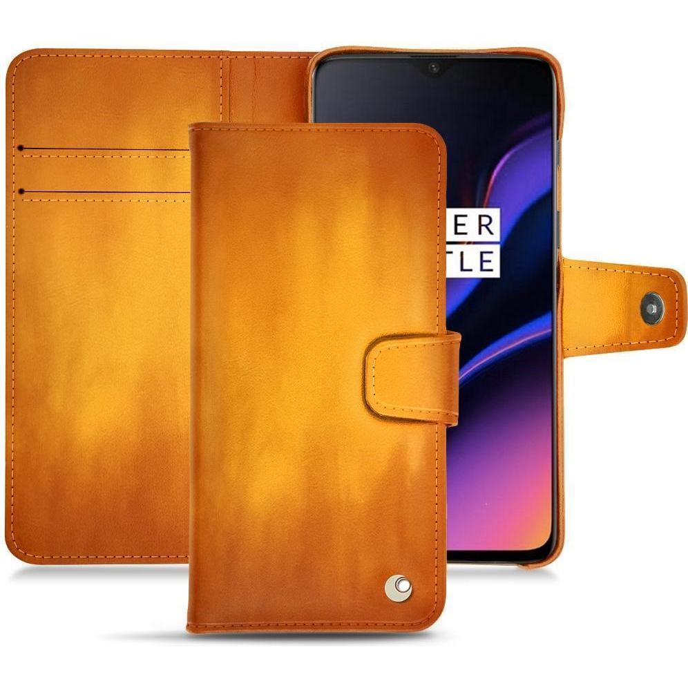 Noreve Lederschutzhülle Wallet (OnePlus 6T), Smartphone Hülle, Orange