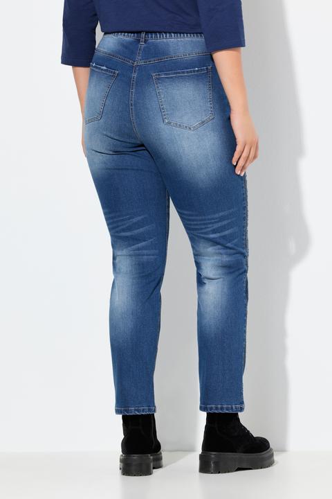 Immagine prodotto Ulla Popken Jeans modello Mia con decorazioni, cintura comoda e denim elasticizzato (50)