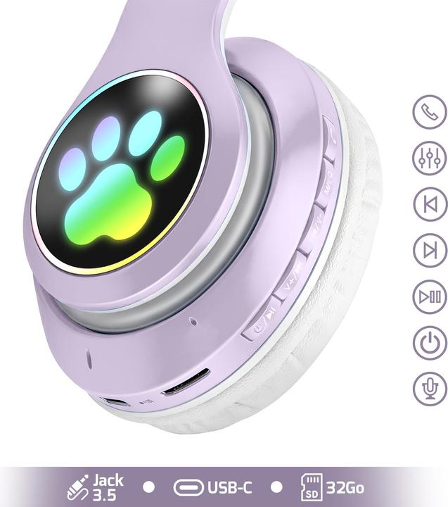 Produktbild Avizar Bluetooth Kinderkopfhörer Katzenohren