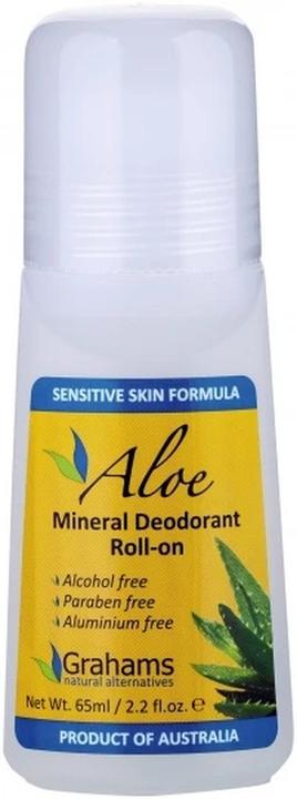 Actual product image Grahams Natural Aloe Deodorant Roller (Roll-on, 65 ml)