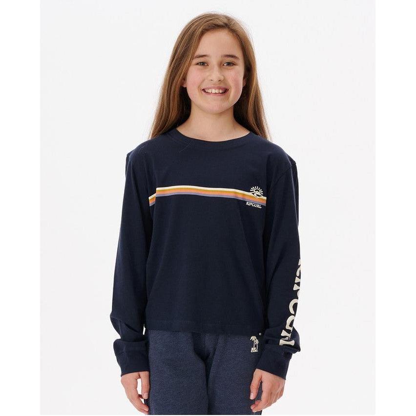 Rip Curl, Bambine, Maglietta, Melting Wave Langarm-T-Shirt - Mädchen, (44, 46)