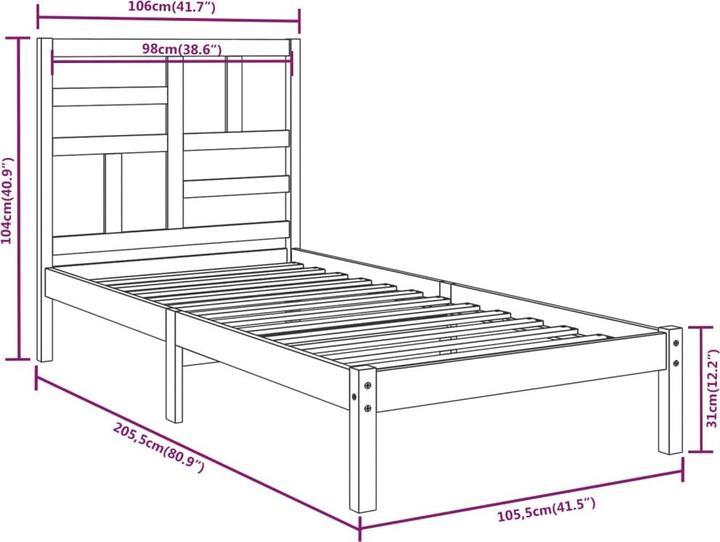Image du produit vidaXL Bettrahmen (100 x 200 cm)