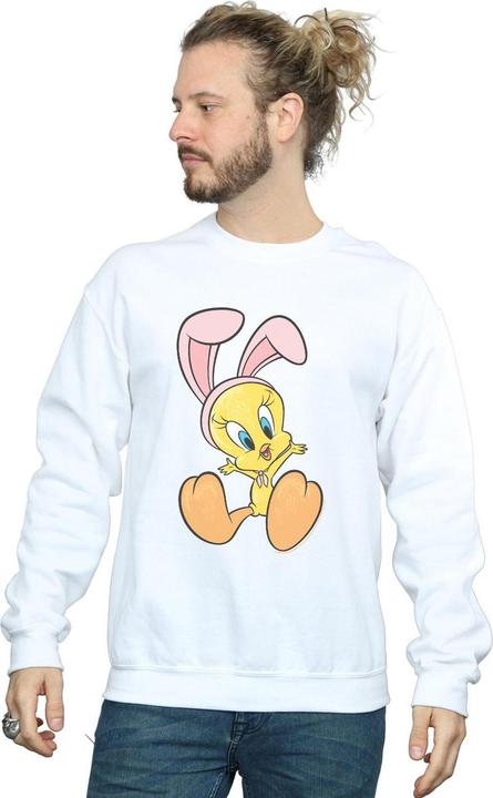 Actual product image Looney Tunes Mens Tweety Pie Bunny Ears Sweatshirt (L)