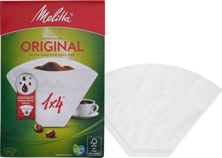 Actual product image Melitta Original 1x4, Basket, Disposable coffee filter, Paper, 80 pc(s)