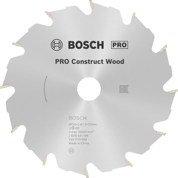 Actual product image Bosch Professional Zubehör PRO Construct Wood circular saw blade, 150 x 2.4 x 20 mm