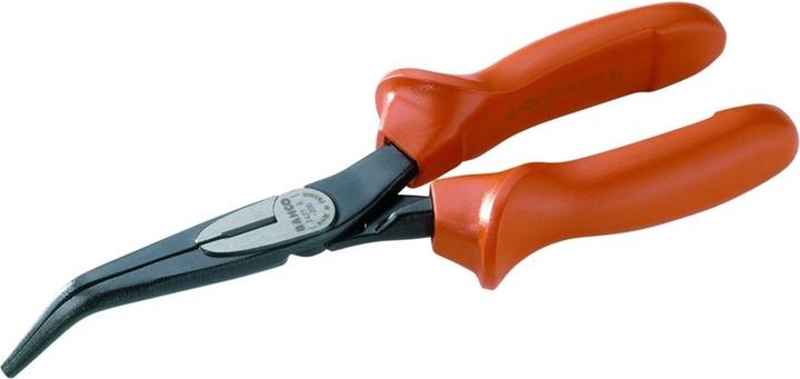 Produktbild Bahco ERGO Flachrundzangen mit isolierten Zwei-Komponenten-Griffen und um 45° abgewinkelter Spitze, phos (200 mm)
