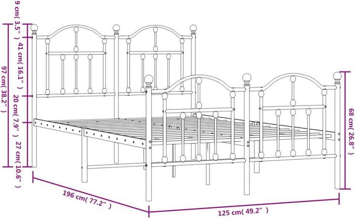 Image du produit vidaXL Bettgestell (120 x 190 cm)